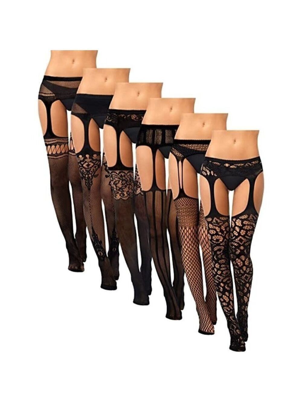 𝅺FISHNET Stockings Garter Mesh Lingerie Bodysuit Body Soft BDSM Bondage Cosplay